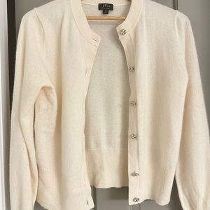 J. Crew. 100% Cashmere Women’s Cardigan Sweater. Jeweled buttons.